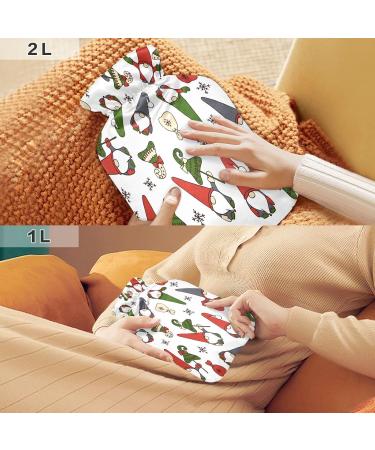 Christmas Elf Hot Water Bottle - Soft Fleece Cover 2L for Hot & Cold Compress - Perfect Holiday Gift - Buy Online on GoSupps.com