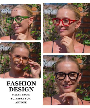 Eyekepper Cat Eye Reading Glasses for Women - 4-Pack Oversize Blue Light Blocking Readers 2.75x Magnification - Buy Online on GoSupps.com