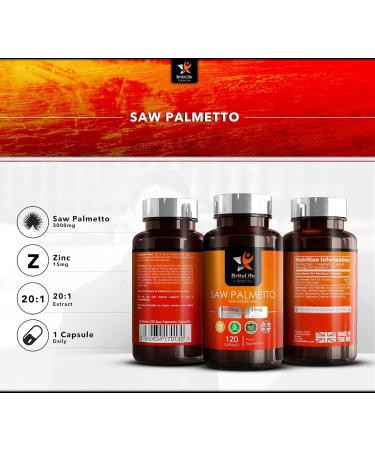 BL Saw Palmetto 3000mg High-Dose Capsules | 120 Prostate Tablets | Vegan Gluten & Allergen Free | Zinc-Enriched Formula | ISO-Certified Quality - Buy Online on GoSupps.com