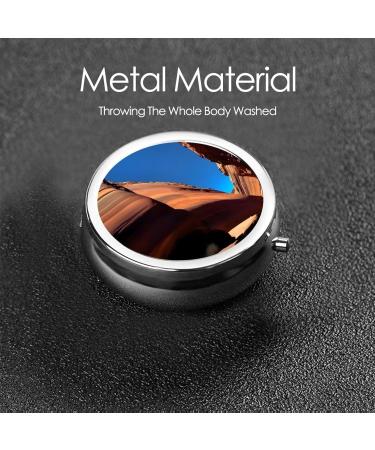 Colorado Landscape Round Pill Box - 3 Compartment Organizer for Travel | Portable Travel Pill Box - Buy Online on GoSupps.com