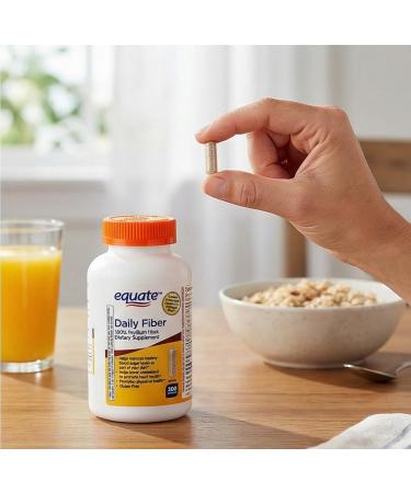 Psyllium Husk Fiber Capsules Daily Fiber Supplement Capsules Unflavored Gluten Free Formula 300 Count - Buy Online on GoSupps.com