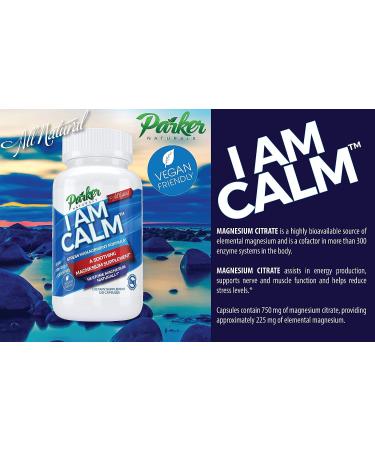 Parker Naturals Magnesium I am Calm Capsules 225mg - Natural Magnesium Restoration for Fast Relief | Made in USA - Buy Online on GoSupps.com