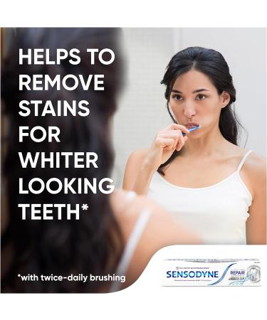 Sensodyne Repair and Protect Whitening Toothpaste and Toothbrush Bundle - 4 Pack - Buy Online on GoSupps.com