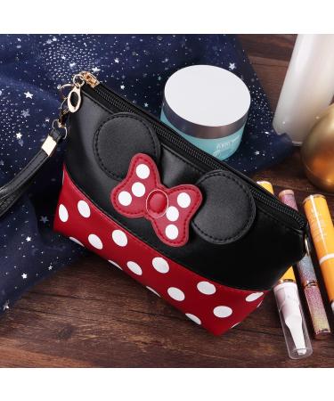 yiwoo 2 Pack Cosmetic Bag Mouse Ears Bag with Zipper Cartoon Leather Travel Makeup Handbag with Ears and Bow-knot  Cute Portable Cosmetic Bag Toiletry Pouch for Women Teen Girls Kids(Pink&Black) Pink/1+black/1 - Buy Online on GoSupps.com