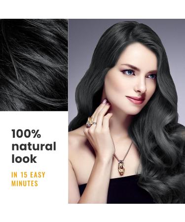 KINGMING 3-in-1 Black Hair Dye Shampoo for Gray Hair Coverage | Herbal Hair Color Shampoo for Men & Women | 500ml - Buy Online on GoSupps.com