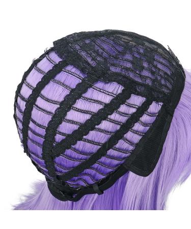 Bob Short Purple Wig with Bangs for Women - Lavender Silky Straight Costume Cosplay Party Daily Use 12 - Heat Resistant Synthetic Hair (Light Purple) - Buy Online on GoSupps.com