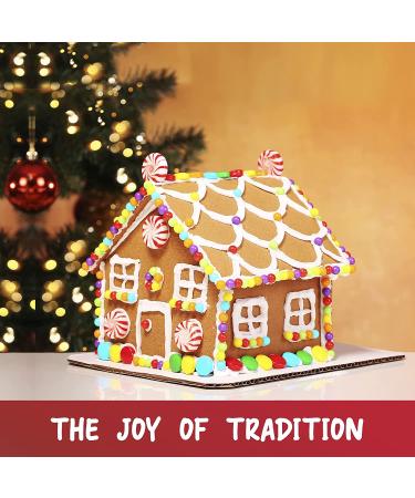 BIG Pre-Baked & Pre-Assembled Gingerbread House Kit - Christmas Fun Activity with Cookies, Candies, Icing, and Candy Cups Included - Buy Online on GoSupps.com