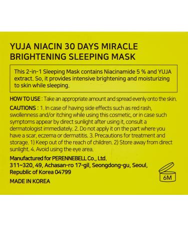 Some By Mi Yuja Niacin Brightening Sleeping Mask 60g - Glow & Hydrate Overnight - Buy Online on GoSupps.com