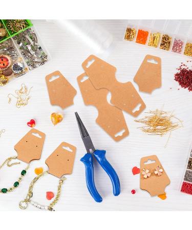 200 PCS Self Adhesive Necklace Display Cards - Kraft Paper Jewelry Cards for Necklaces, Keychains, Bracelets - Cowhide Design - Buy Online on GoSupps.com