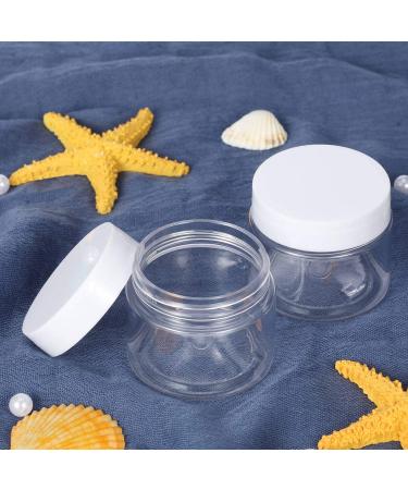 6 Pack 1 oz Clear Plastic Pot Jars with White Lids for Travel Storage - Leak Proof Cosmetic Containers for Makeup, Nails, Jewelry - White-1 oz - Buy Online on GoSupps.com