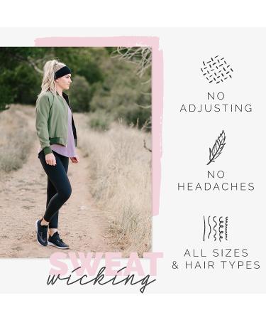 Maven Thread Women's Workout Headbands | Wide Sports Running Headbands - Non Slip Sweatbands for Gym, Exercise, Yoga - 2 Pack Black - Buy Online on GoSupps.com