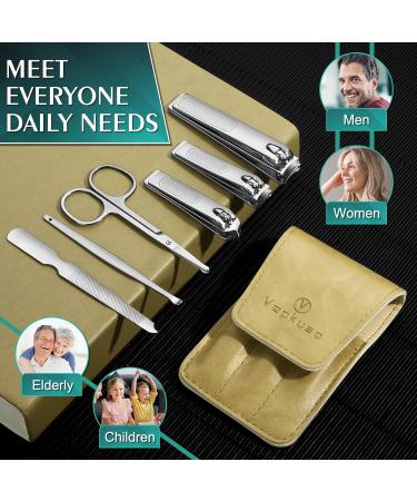 Vepkuso 6-in-1 Nail Clippers Set for Men Women & Seniors - Premium Toenail & Fingernail Clippers - Perfect Manicure Set for All - Buy Online on GoSupps.com