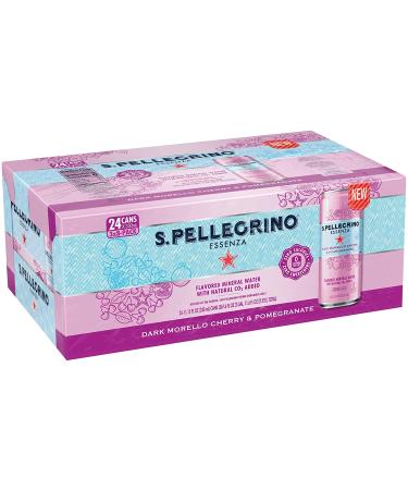 S.Pellegrino Essenza Dark Morello Cherry & Pomegranate Mineral Water - 24 Pack, 11.15 Fl Oz Cans - Buy Online on GoSupps.com