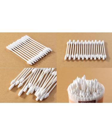 300 PCS White Spiral Lace Wooden Tube Cotton Swabs - Antibacterial & Sterile Cleaning Sticks for Eyes Ears & Makeup - Buy Online on GoSupps.com