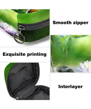 Zen Garden Waterlily Menstruation Pad Bag with Zipper | Stylish Women's Napkin & Tampon Collection Bag - Buy Online on GoSupps.com