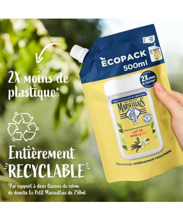  Le Petit Marseillais Le Petit Marseillais | Extra Soft Shower Cream Refill Organic Vanilla Milk (ecopack of 500 ml) 92% ingredients of natural o - Buy Online on GoSupps.com