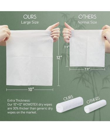 WOWOTEX Bamboo Disposable Face Towel Biodegradable Large Dry Face Wipes - 60 Count, Extra Thick & Soft for Sensitive Skin - Makeup Removal, Facial Cleansing, Nursing, Travel - Pack of 1 - Buy Online on GoSupps.com