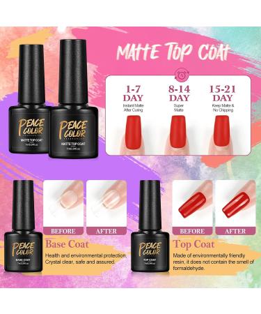 PEACECOLOR Gel Nail Polish Set with Lamp 36W Starter Kit 10PC Pink Green Blue Spring Gel Polish Colors Set with Matte Top Coat Nail Decorations Manicure Tools Gel Manicure Kit Beauty Gift XA-21 - Buy Online on GoSupps.com