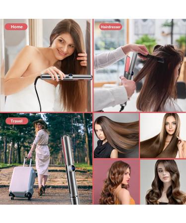 Flat Iron Hair Straightener & Curler 2 in 1 - Negative Ion Adjustable Temp for All Hair Types - Gray - Buy Online on GoSupps.com