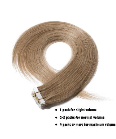 Silk-co Tape Extensions - 20 Wefts 40g Remy Human Hair #27 Dark Blonde - 35cm Straight Hair Extensions for International Shipping - Buy Online on GoSupps.com