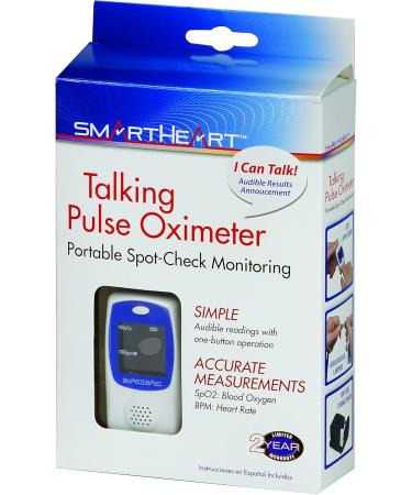 SmartHeart Talking Pulse Oximeter - Portable Blood Oxygen Saturation Monitor with Audible Results & Complete System | International Shipping Available - Buy Online on GoSupps.com