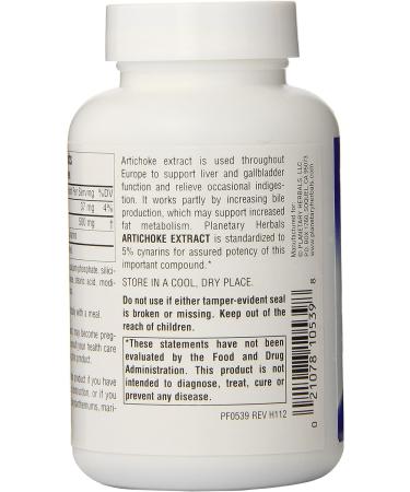 Planetary Herbals Artichoke Extract 500mg Tablets - 120 Count - Buy Online on GoSupps.com