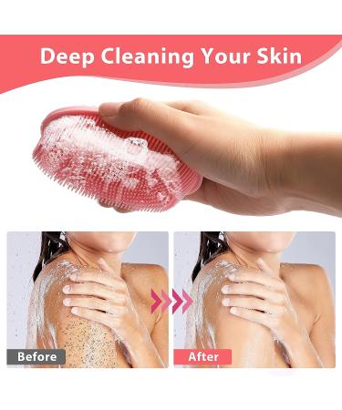 Cobee Silicone Bath Brush - Exfoliating Shower & Body Scrubber for All Skin Types (Pink) - Buy Online on GoSupps.com