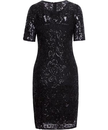 Buy VIJIV Women's Vintage 1920s Gatsby Sequin Beaded Lace Cocktail Dress - L/UK14-16/EU42-44 - Black | International Shipping Available - Buy Online on GoSupps.com