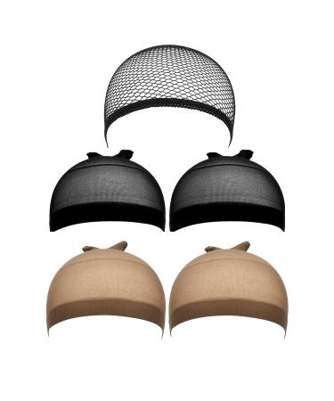 IGS 5 Pack Wig Caps & Bonding Glue Kit - Black Mesh & Brown Cap with Salon Pro Adhesive - Buy Online on GoSupps.com
