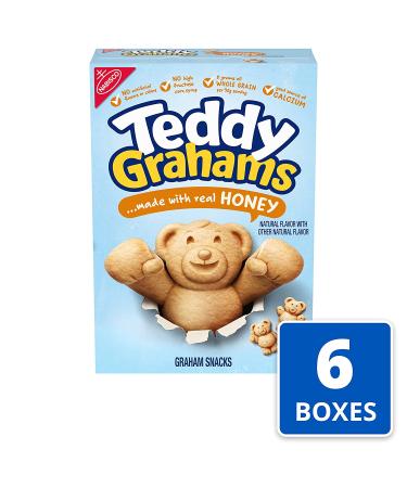 Teddy Grahams Honey Graham Snacks - 10 oz Boxes (Pack of 6) | HONEY Flavor - Buy Online on GoSupps.com