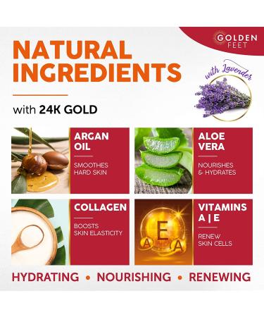 24K Gold Foot Peel Mask with Argan Oil, Aloe Vera, Vitamin A & E - Exfoliating Baby Soft Peeling Socks for Dead Skin, Dry Feet, Cracked Heels & Rough Calluses - Smooth Foot Repair - Buy Online on GoSupps.com