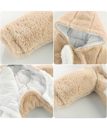 Newborn Baby Cartoon Bear Snowsuit Winter Coat Fleece Hooded Romper Jumpsuit 0-3 Months - Khaki Dog - Buy Online on GoSupps.com