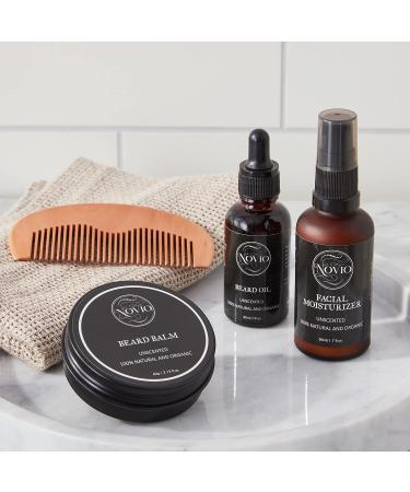 Premium Novio Beard Kit - Beard Oil Balm & Moisturizer for Healthy Facial Hair | International Shipping - Buy Online on GoSupps.com