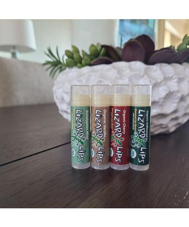Lizard Lips USDA Certified Organic - 4 Flavor Variety Pack | Natural Lip Balm Sampler - Buy Online on GoSupps.com