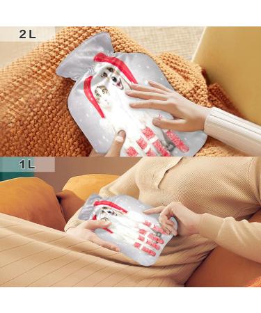 Shop Dog & Cat Christmas Hat Hot Water Bottle - 2L Fleece Cover for Hot & Cold Compresses | International Shipping - Buy Online on GoSupps.com