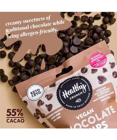 Healthy Crunch - Chocolate Chips - Mocha Chocolate - 6 units x 283 grams - Dairy Free Vegan High Protein - Organic Snacks - Dark & White Chocolate - Nut Free - Ideal Healthy Snacks for Adults - Vegan Chocolate Chip Cookies - Buy Online on GoSupps.com
