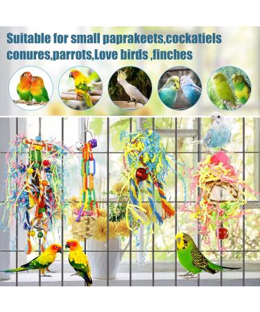 Pinenuts 4 Pack Bird Shredding Budgies Toys Parrots Chewing Hanging Foraging Toys Parrot Cage Shredder Toys Birds Cage Accessories for Small Parrots Parakeets Conures Love Birds Finches - Buy Online on GoSupps.com