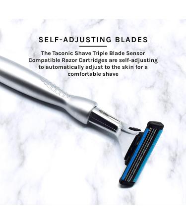 Taconic Shave Heavyweight Triple Blade Razor - Compatible with Gillette Sensor & Sensor Excel - 1 Preloaded Blade - Buy Online on GoSupps.com