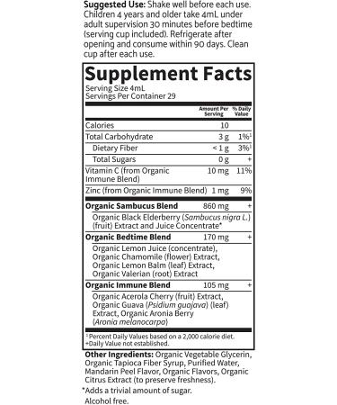 Garden of Life Mykind Organics Kids Elderberry Syrup with Zinc & Vitamin C - Sleep & Immune Support 3.92 fl oz - Buy Online on GoSupps.com
