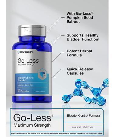 Go Less Bladder Control Pills | 90 Capsules | Maximum Strength for Women and Men | Non-GMO & Gluten Free - Buy Online on GoSupps.com