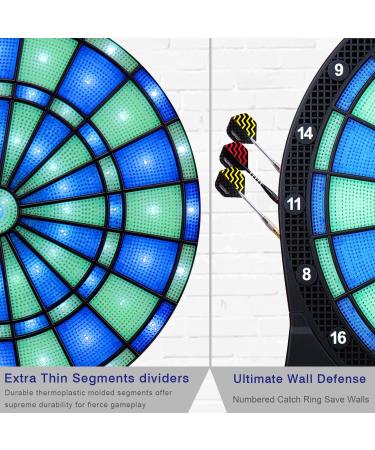 Turnart 13-Inch Electronic Dart Board with Illuminated Segments | Electric Dartboard for Adults | Professional Grade with Scoring | BLUE - Buy Online on GoSupps.com