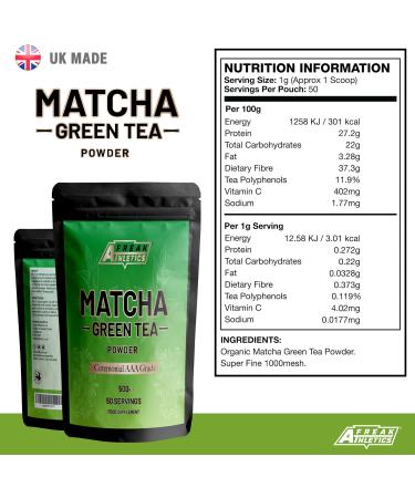 Premium Ceremonial Grade Matcha Green Tea Powder 50g - AAA Grade Quality - Buy Online on GoSupps.com
