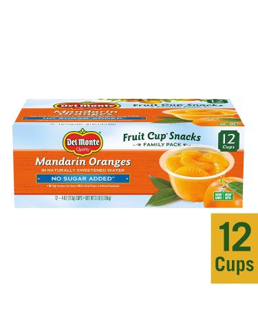 Del Monte Mandarin Oranges No Sugar Added 4oz (12 Pack) - Premium Quality, Healthy Snack Option - Buy Online on GoSupps.com