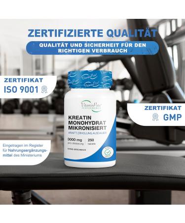Vitaminpure Creatine Monohydrate 3000mg - 250 Pure Creatine Capsules for Strength Endurance & Relaxation - Pre Workout Supplement - Buy Online on GoSupps.com