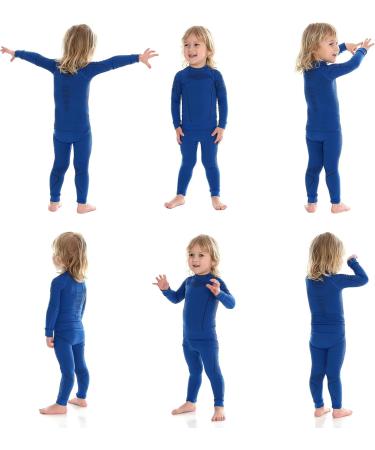 Brubeck Kids Thermo Set | Seamless High-Quality Sports Laundry Shirt & Pants | Easy Care Thermal Wear 116-122 Boy - Deep Blue - Buy Online on GoSupps.com
