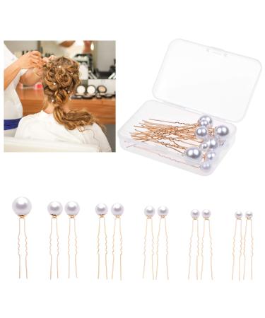 Kare & Kind 18x Pearl Bridal Hair Pins - Wedding Hair Accessories - Elegant and Classy Pins for Women Girls Bridesmaids Also for Parties Cosplay Photoshoots Daily Wear - Gold
