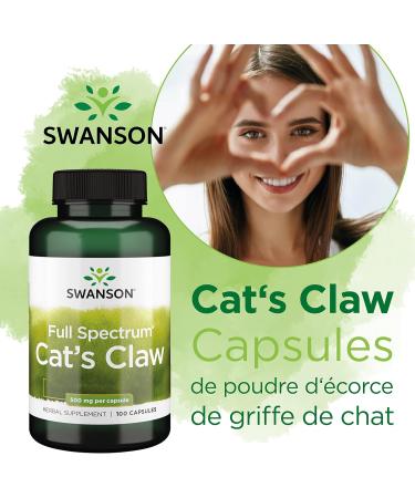 Swanson Cat's Claw 500mg 120 Capsules High Dosed Lab Tested Soy Free Gluten Free Non-GMO - Buy Online on GoSupps.com