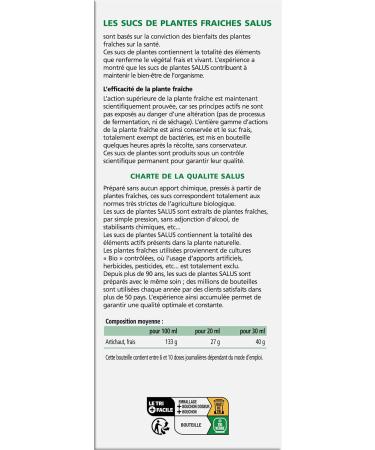 Salus Organic Artichoke Organic Artichoke Juice Supplement Helps with Digestion and Liver Health Vegan No Additives - Buy Online on GoSupps.com