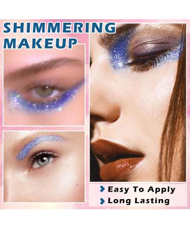 AIUEO Blue Body Glitter Stick | Holographic Mermaid Makeup & Halloween Face Paint | Chunky Glitter Sequin Stick - Buy Online on GoSupps.com