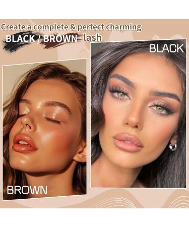 Fluffy Lash Clusters 10-22mm | 80D Black & Brown D Curl Eyelash Extensions | 296 PCS Thick Volume Individual False Eyelashes - Anforlin - Buy Online on GoSupps.com